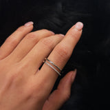 PLAIN CRYSTAL TWIN RING