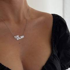 STATEMENT QUOTE MINI NECKLACE - STAY GOLDEN